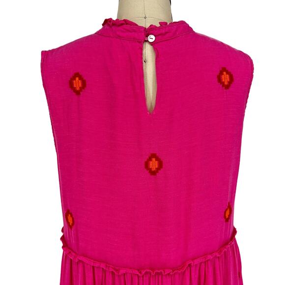 J. Marie The Evelyn Embroidered Sleeveless Tiered Midi Dress size Small - Picture 8 of 14